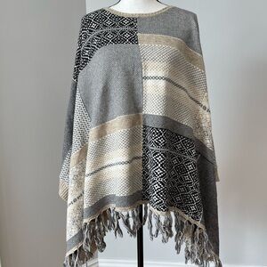 Sundance one size poncho cotton wool southwestern outerwear layer desert neutral